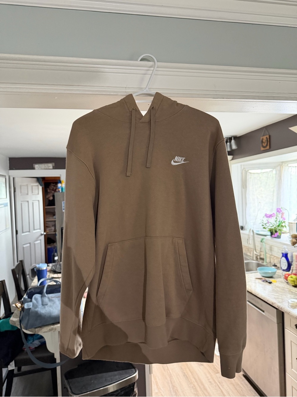 Nike Brown Hoodie with White Swoosh